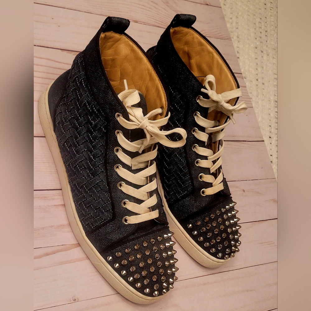 ✨️Christian Louboutin✨️ Denim.  High-Top Sneakers✨️